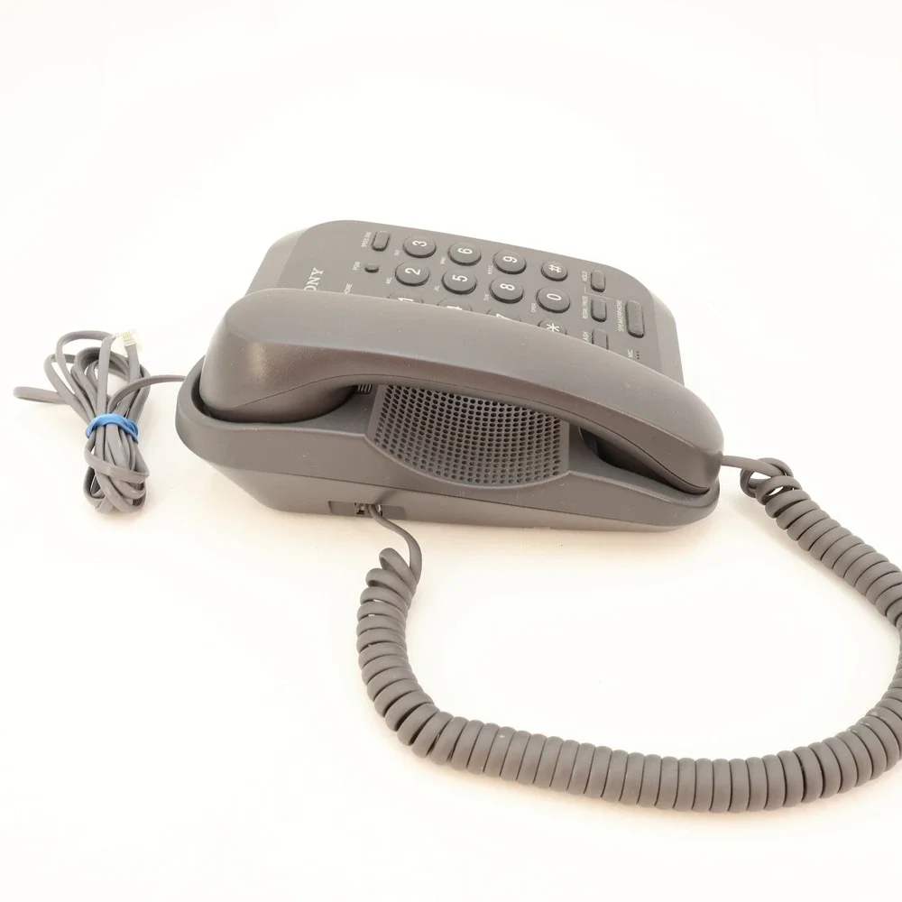 Sony IT-B9 Corded Landline Telephone with Speakerphone Gray Retro Desktop Phone